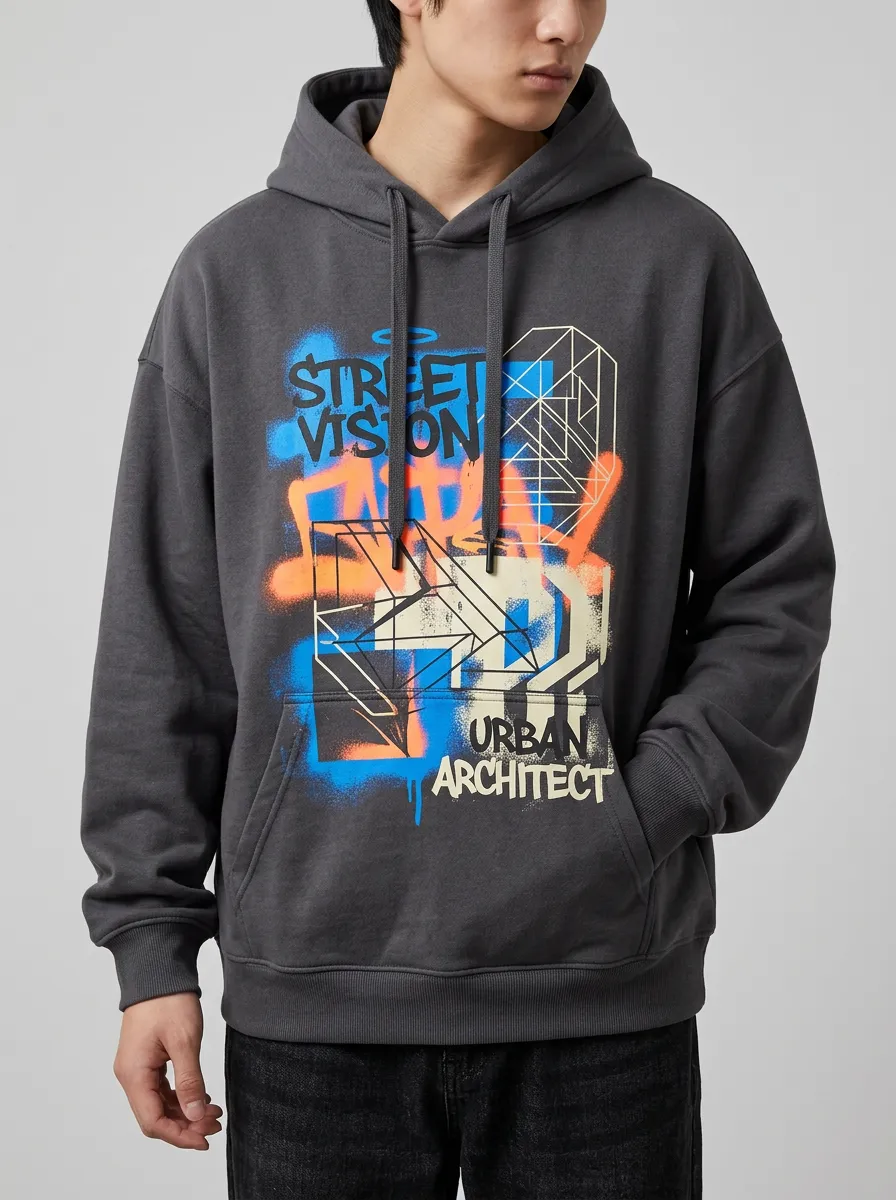 Unisex Street Vision Urban Architect Graffiti Hoodie