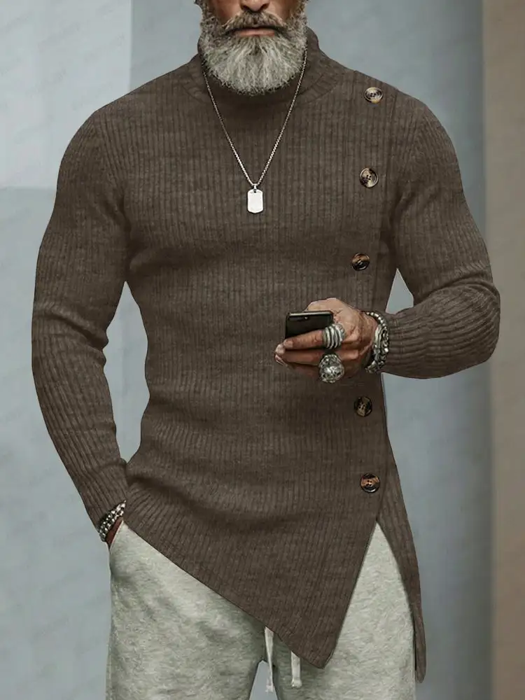 Shawl Collar Asymmetric Sweater
