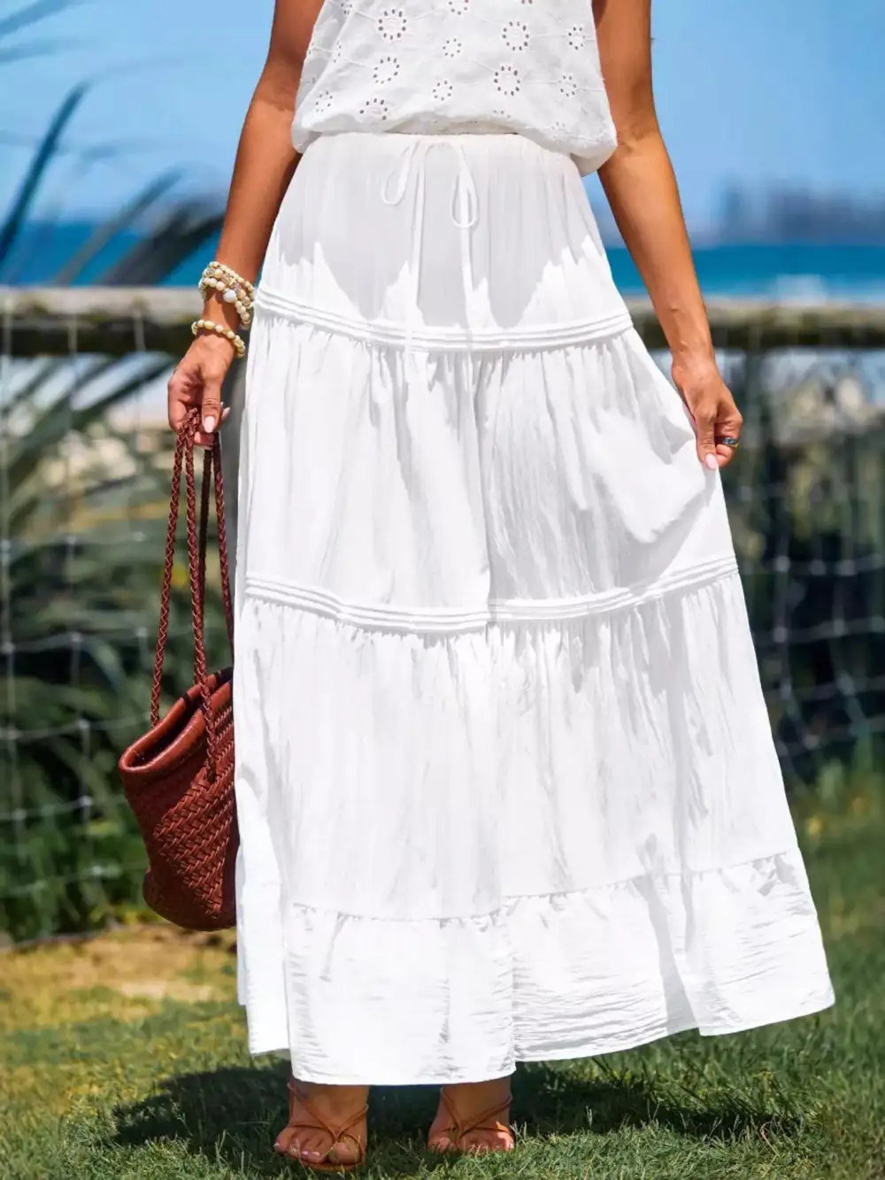 Tidy Drawstring Flowy Skirt