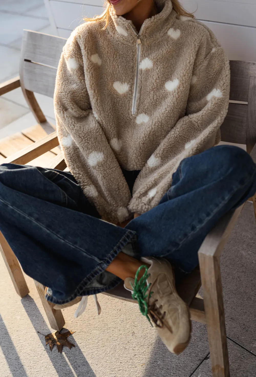 Heart Print Fleece Jacket