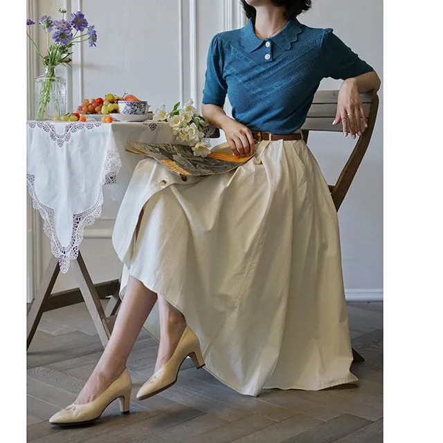 Polished Soft Everyday Casual Denim Skirt