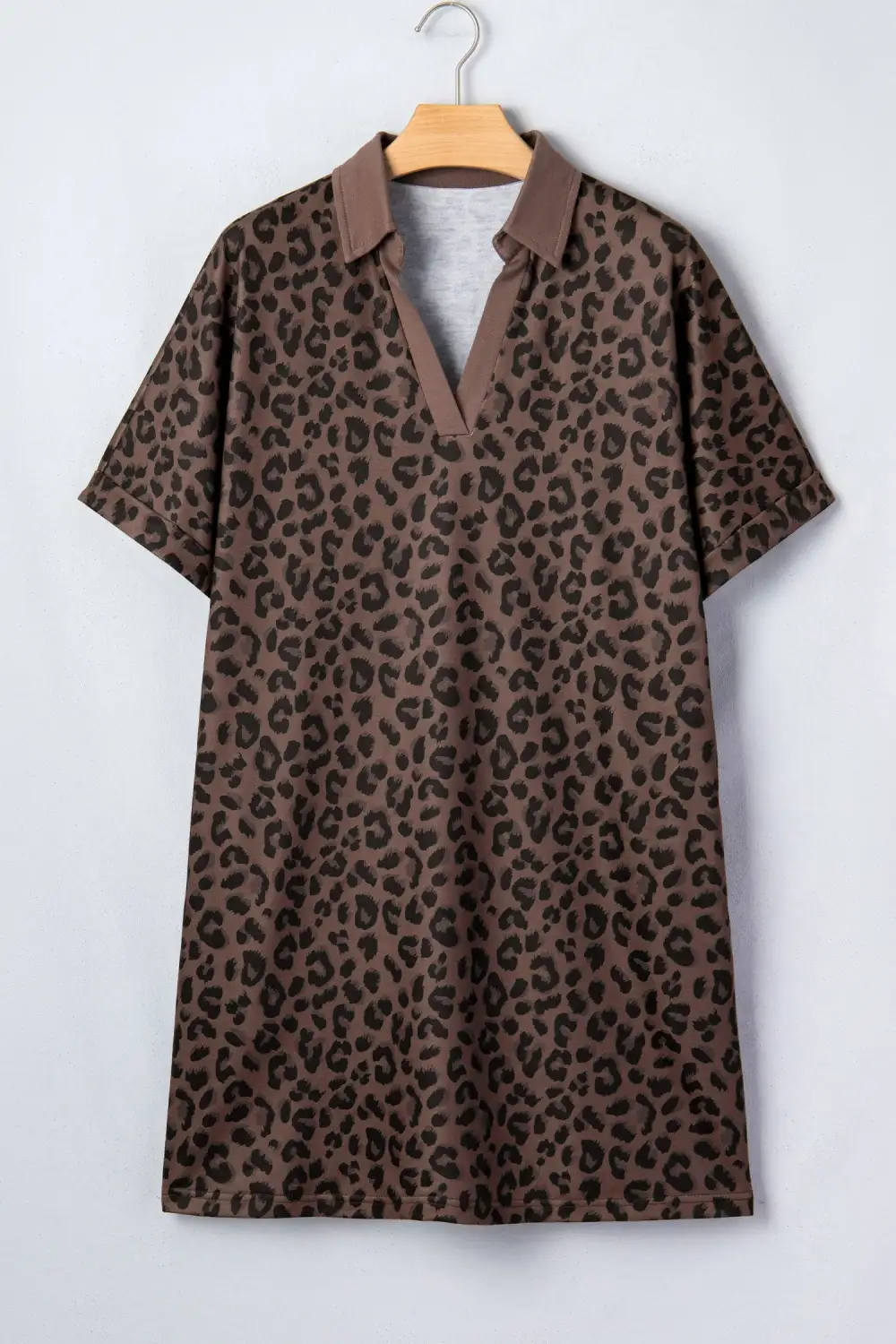 Animal Print V Neck Mini Dress