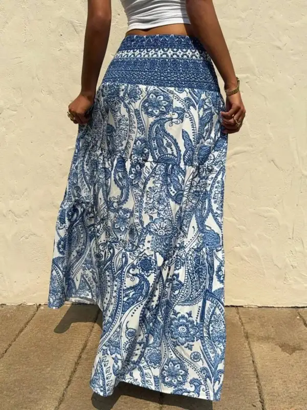 Classic Smocked Printed Skirt