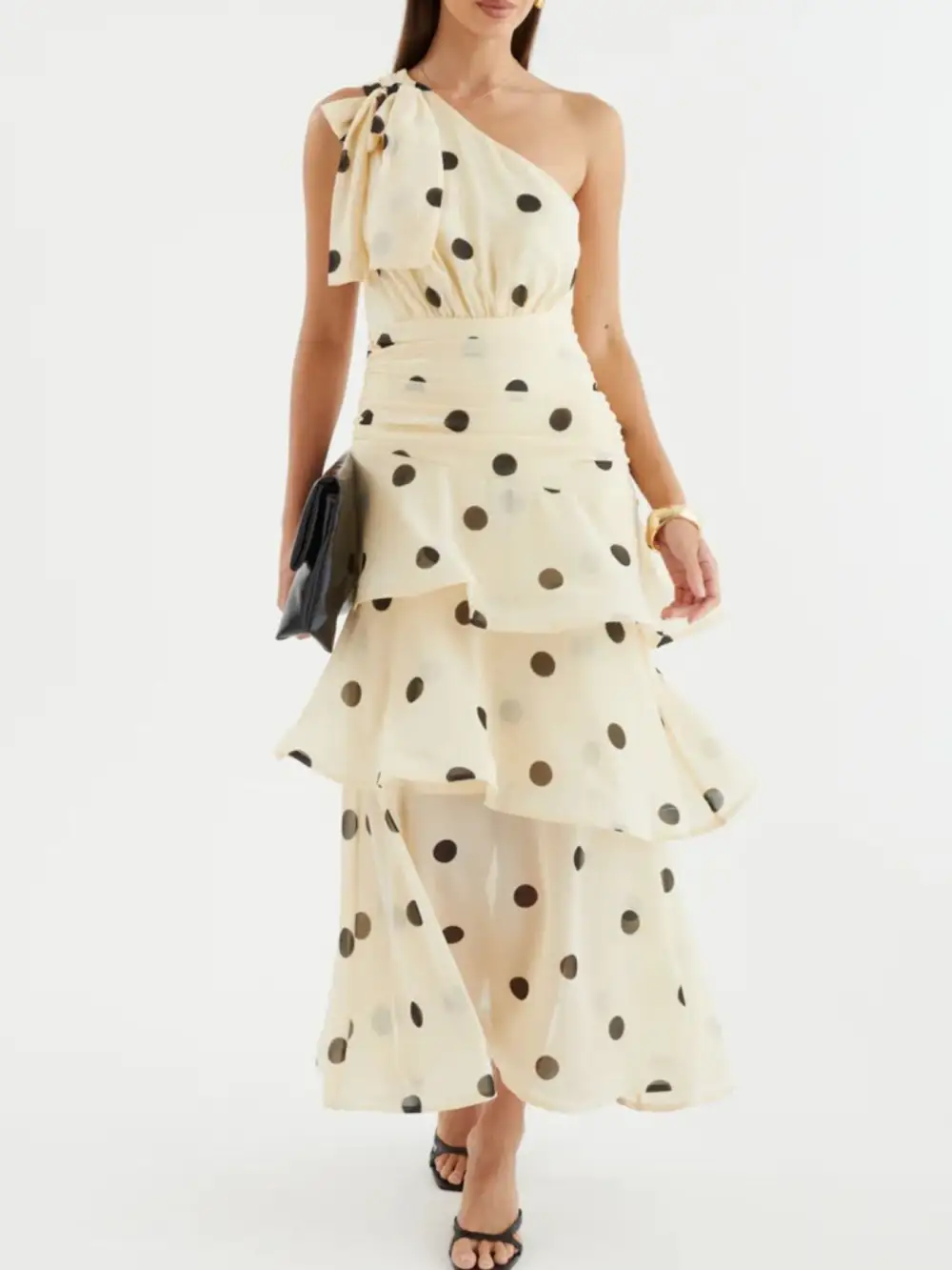 Polka Dot Ruffle Dress Casual