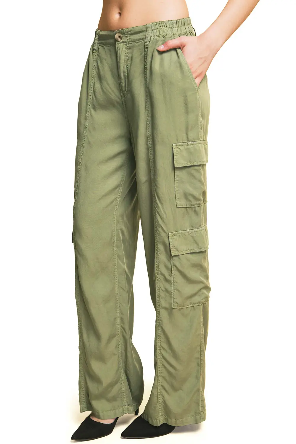 Mid Rise Cargo Pants