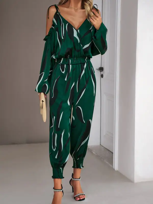 Lyric Abstract Print High Waist Jumpsuit