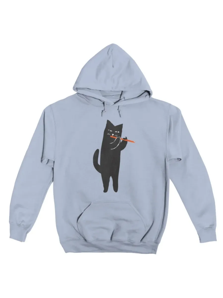 Flute Cat Casual Hoodie