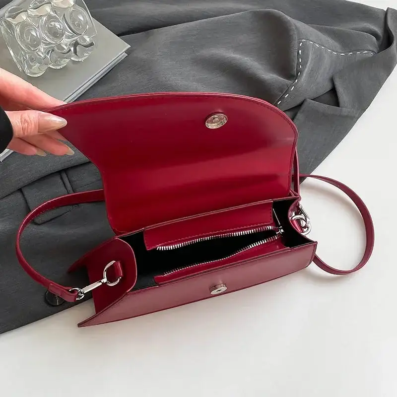 Chic Asymmetric Beige Shoulder Bag With Silver Handle