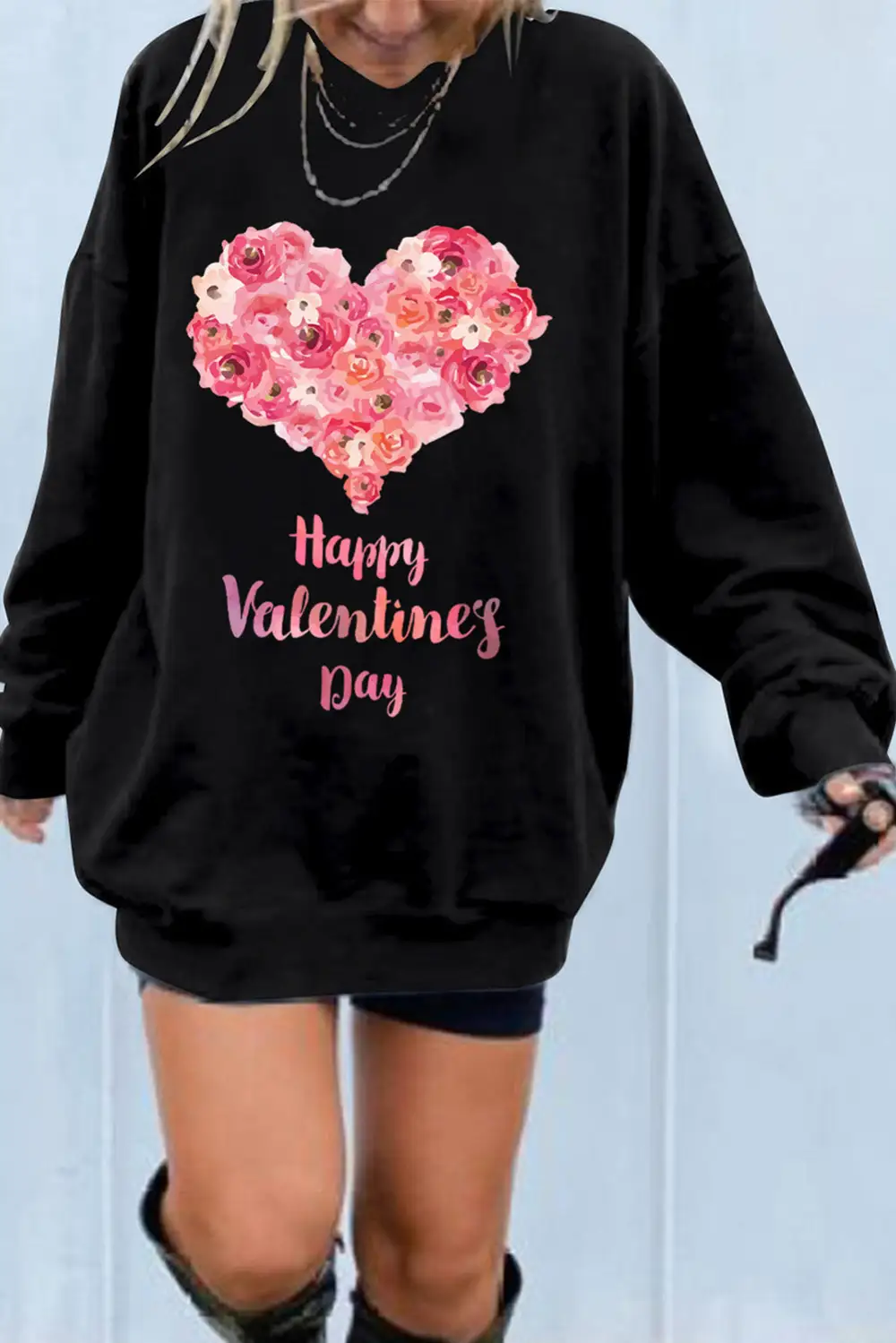 Oversized Solid Drop Shoulder Sweatshirt
