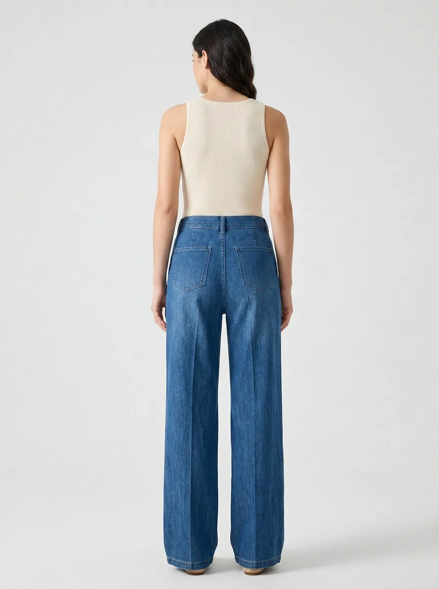 Women's Wide Leg Casual Denim Jeans