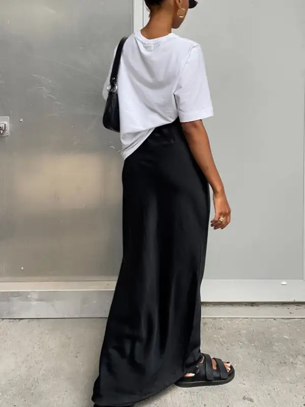 Flowing High Waist Maxi Skirt