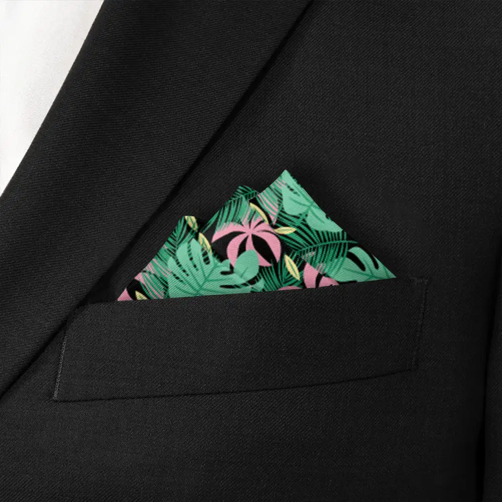 Modern Sleek Floral Pocket Square