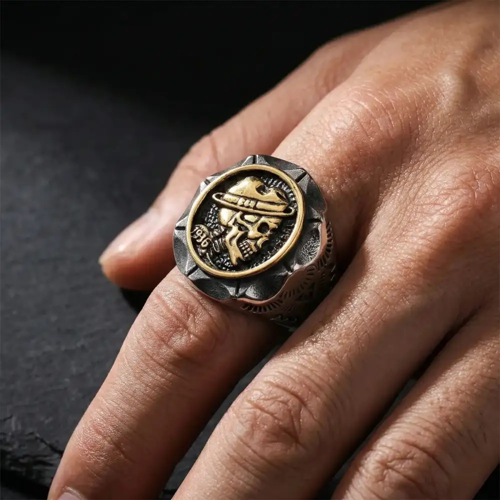 Men's Hobo Nickel Skull Coin Ring