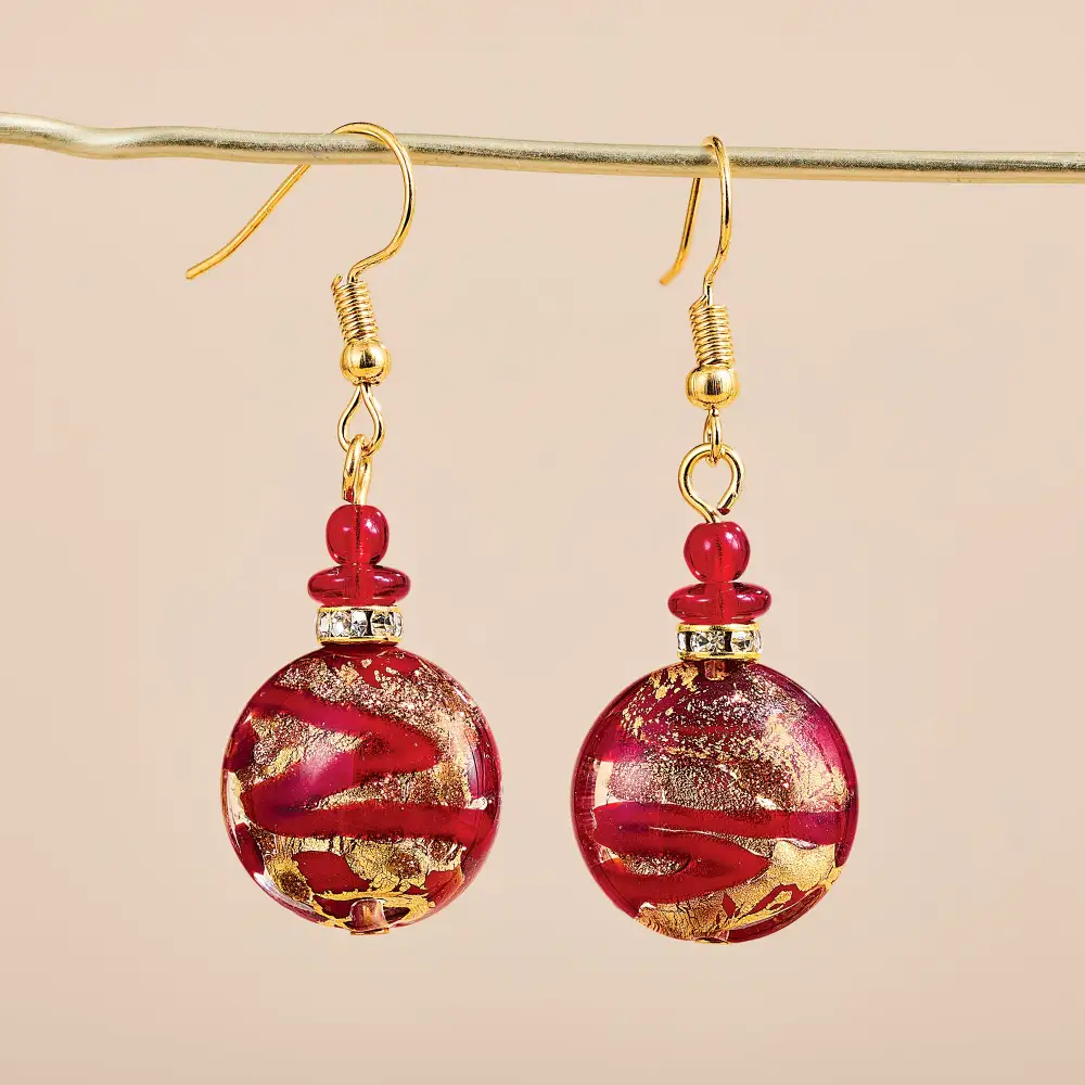 Refined Gemstone Beaded Disc Drop Earrings