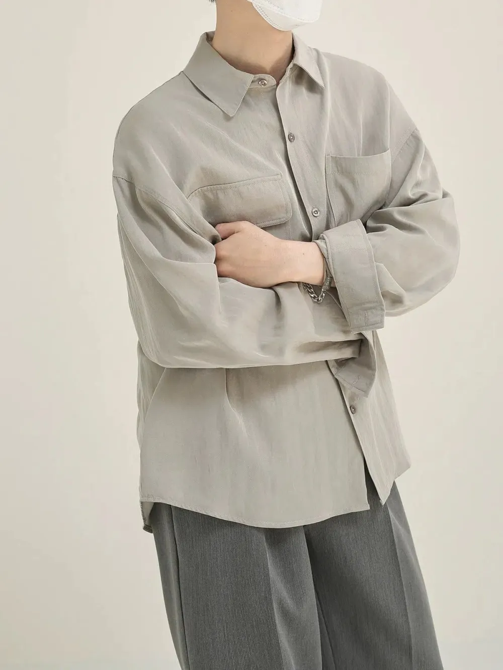 Asymmetric Front Pocket Shirt