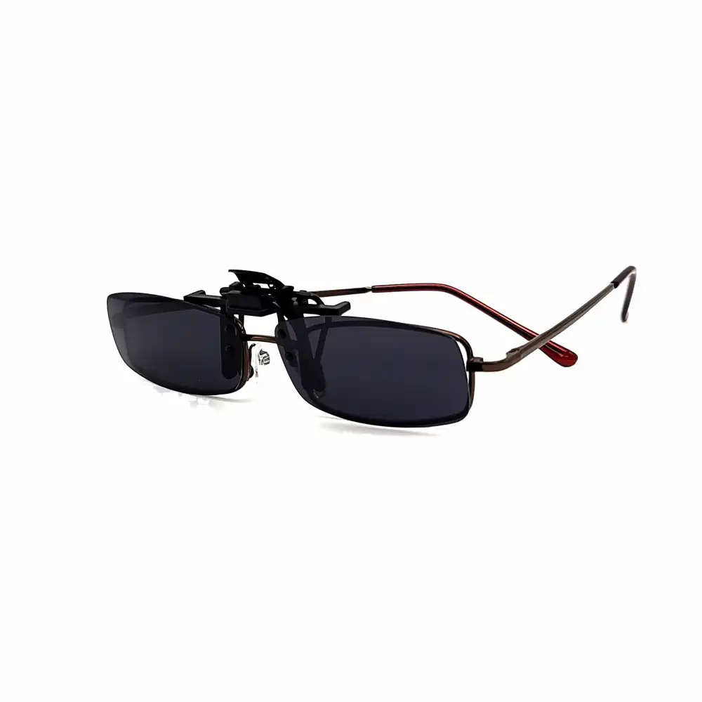 52mm Rectangular Polarized Flip-Up Clip-On Sunglasses