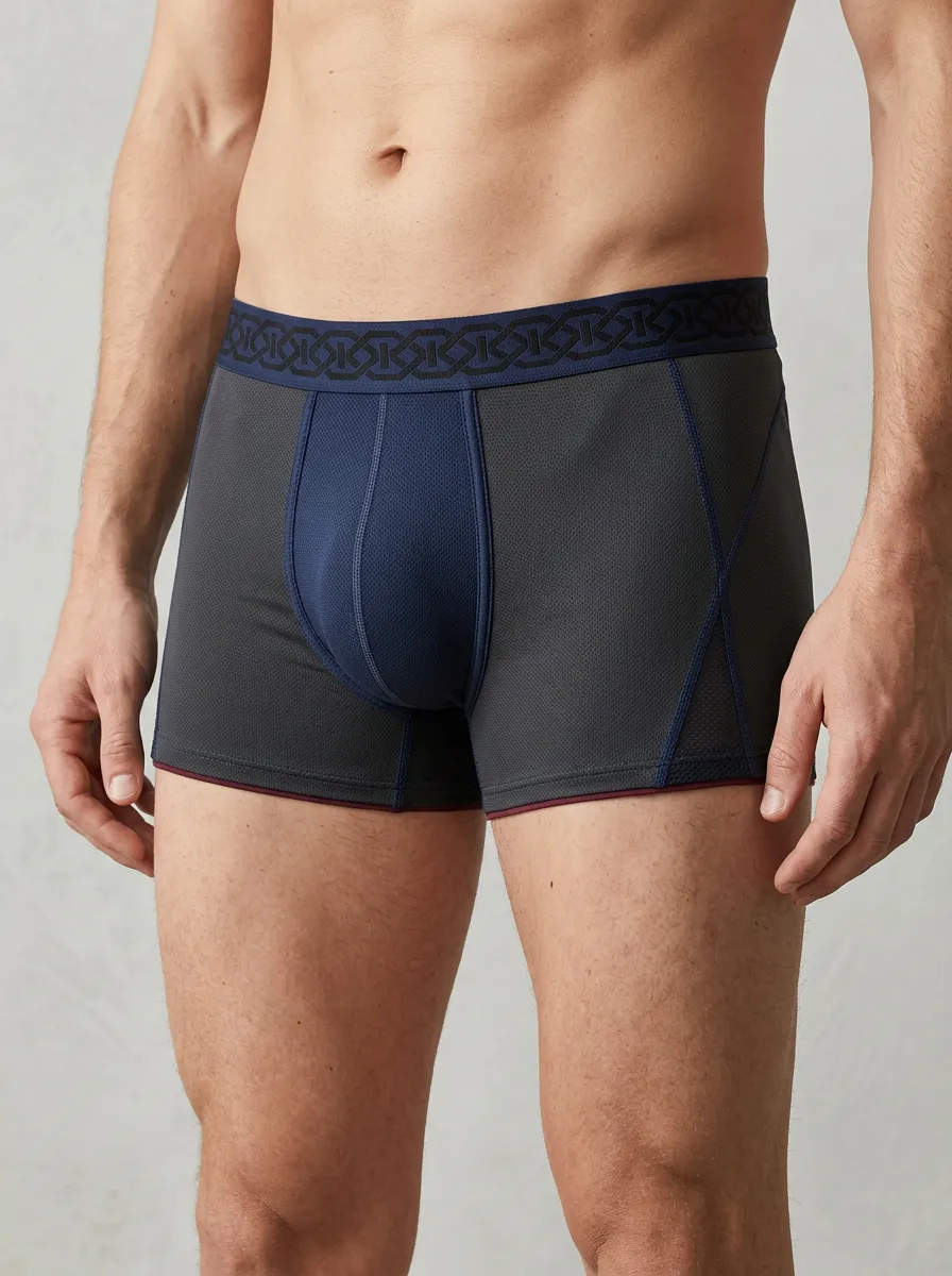 Flexible Geometric Performance Athletic Edit Men's Boxer Briefs