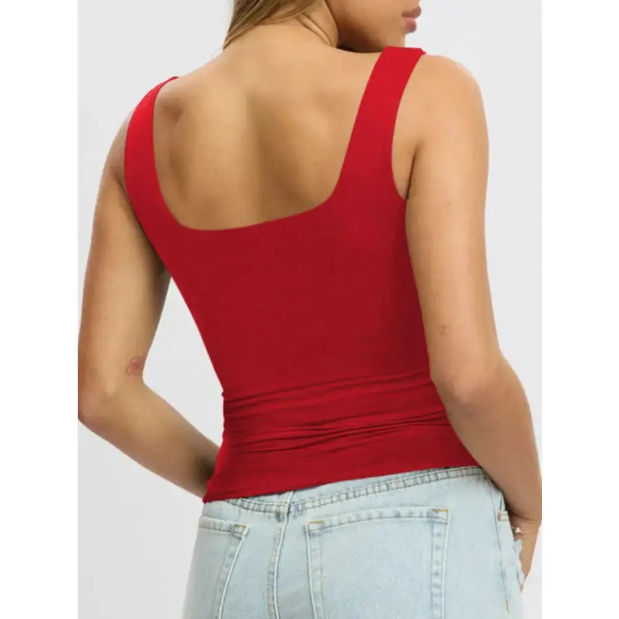 Soft Square Neck Wide Strap Tank