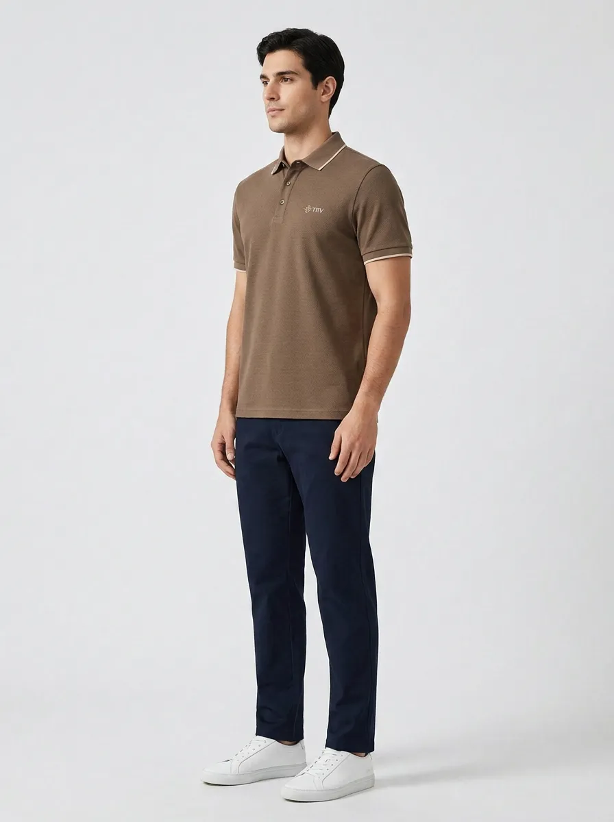 Compass-Detail Men's Polo Shirt