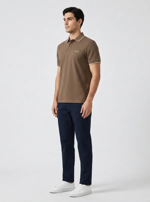 Compass-Detail Men's Polo Shirt