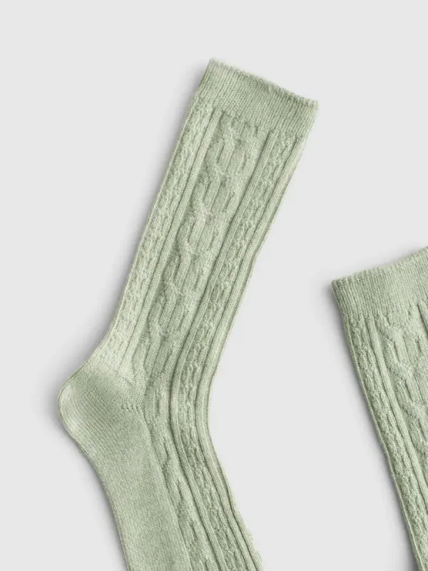 Cable Knit Knee Socks