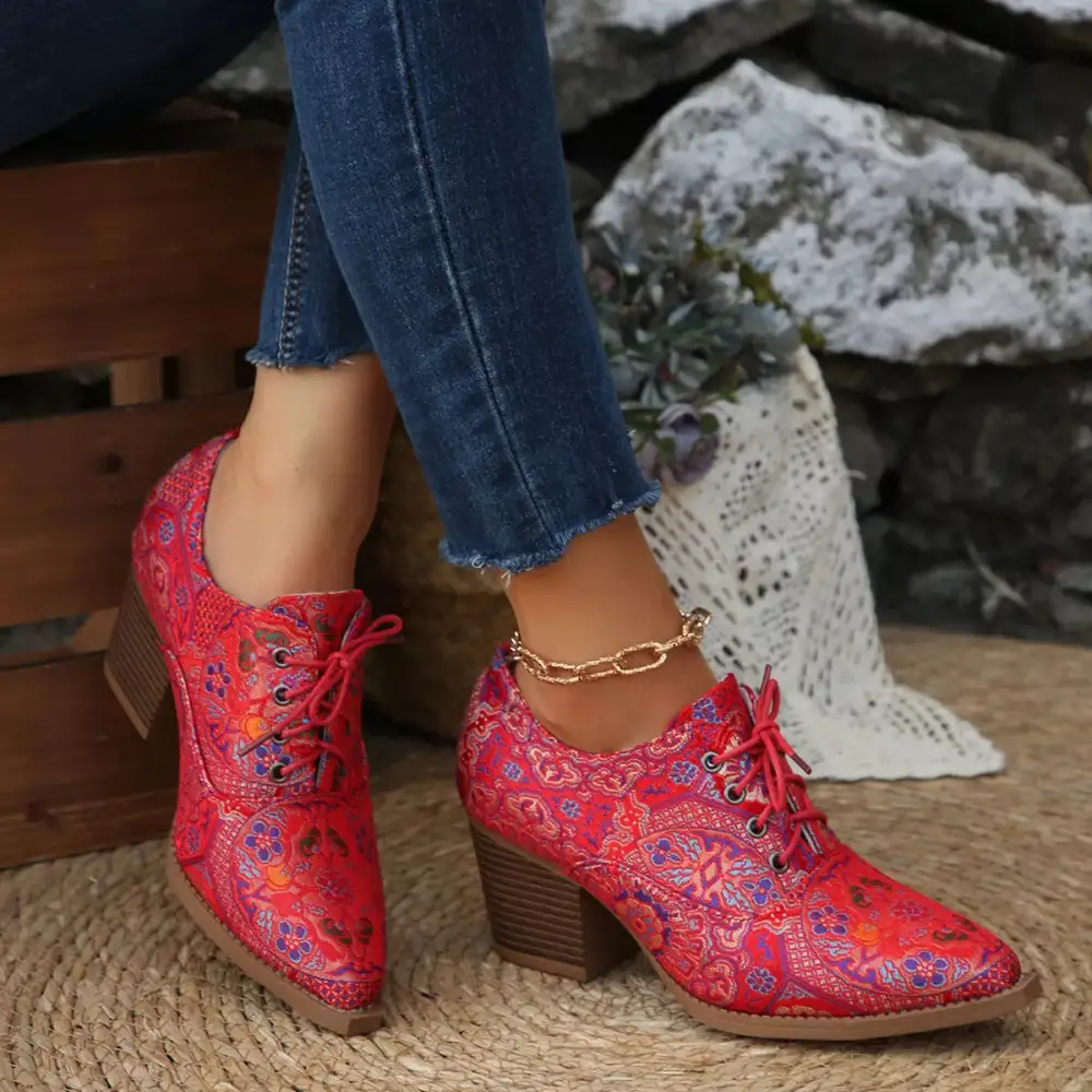 Refined Pointed Toe Block Heel Ankle Boots