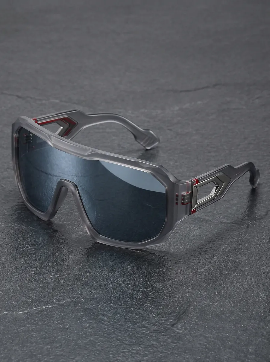 Men's Cyberpunk Futuristic Shield Wrap-around Sports Sunglasses
