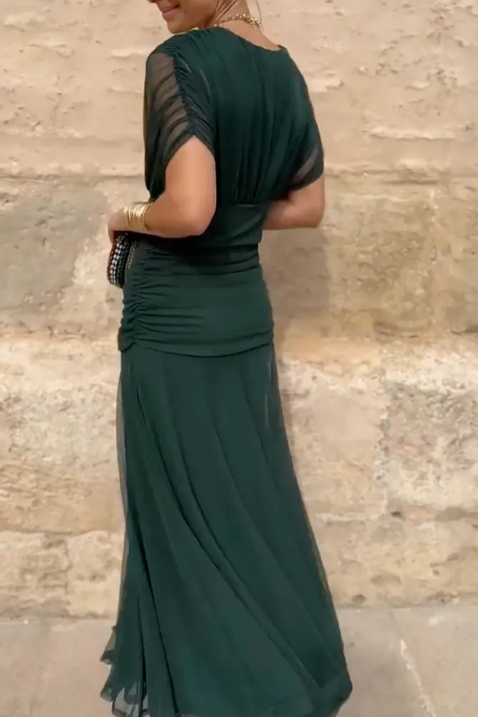 V-Neck Woven Party Dress