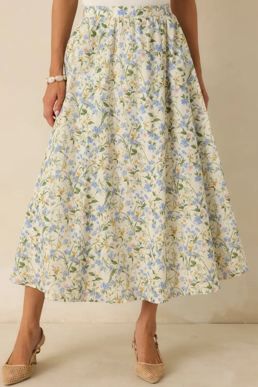 Cotton Knit Midi Skirt