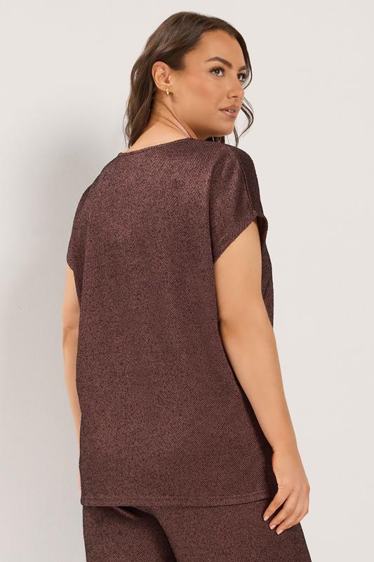 Chocolate Brown Textured Knit Top & Trousers Set detail 2
