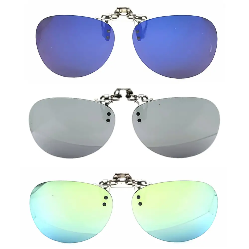 60mm Aviator Polarized Flip-Up Clip-On Sunglasses