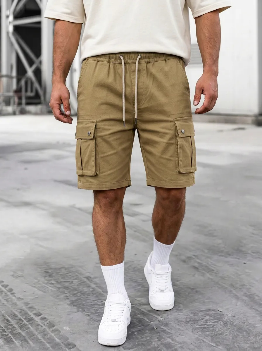 Everyday Pocketed Drawstring Utility Cargo Shorts