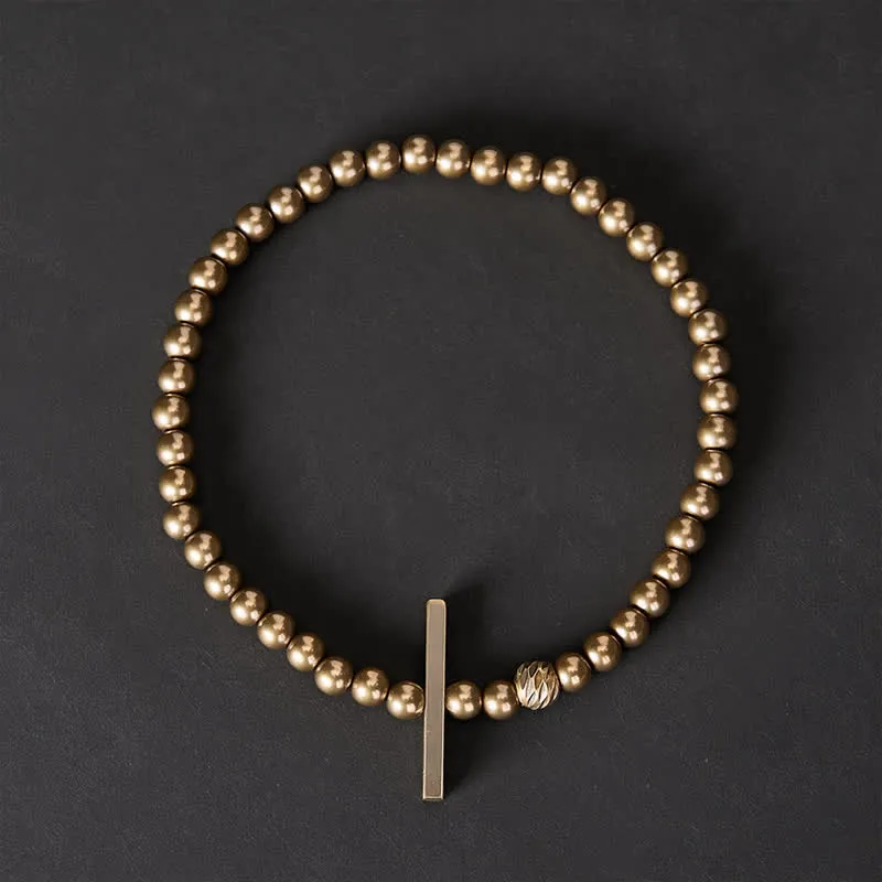 Small Round Shape Beads Brass Bracelet