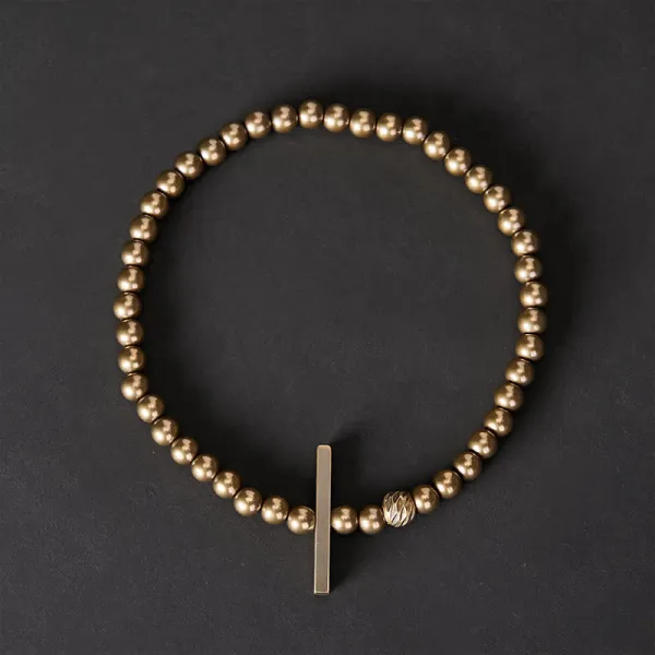 Small Round Shape Beads Brass Bracelet