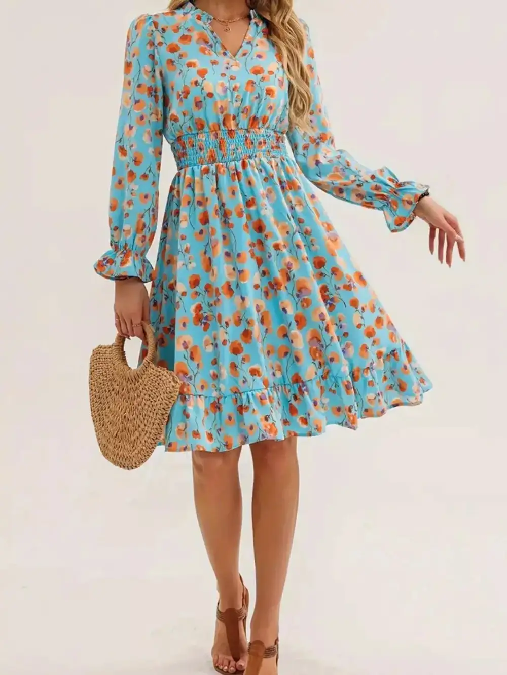 Clean Line Floral Dress