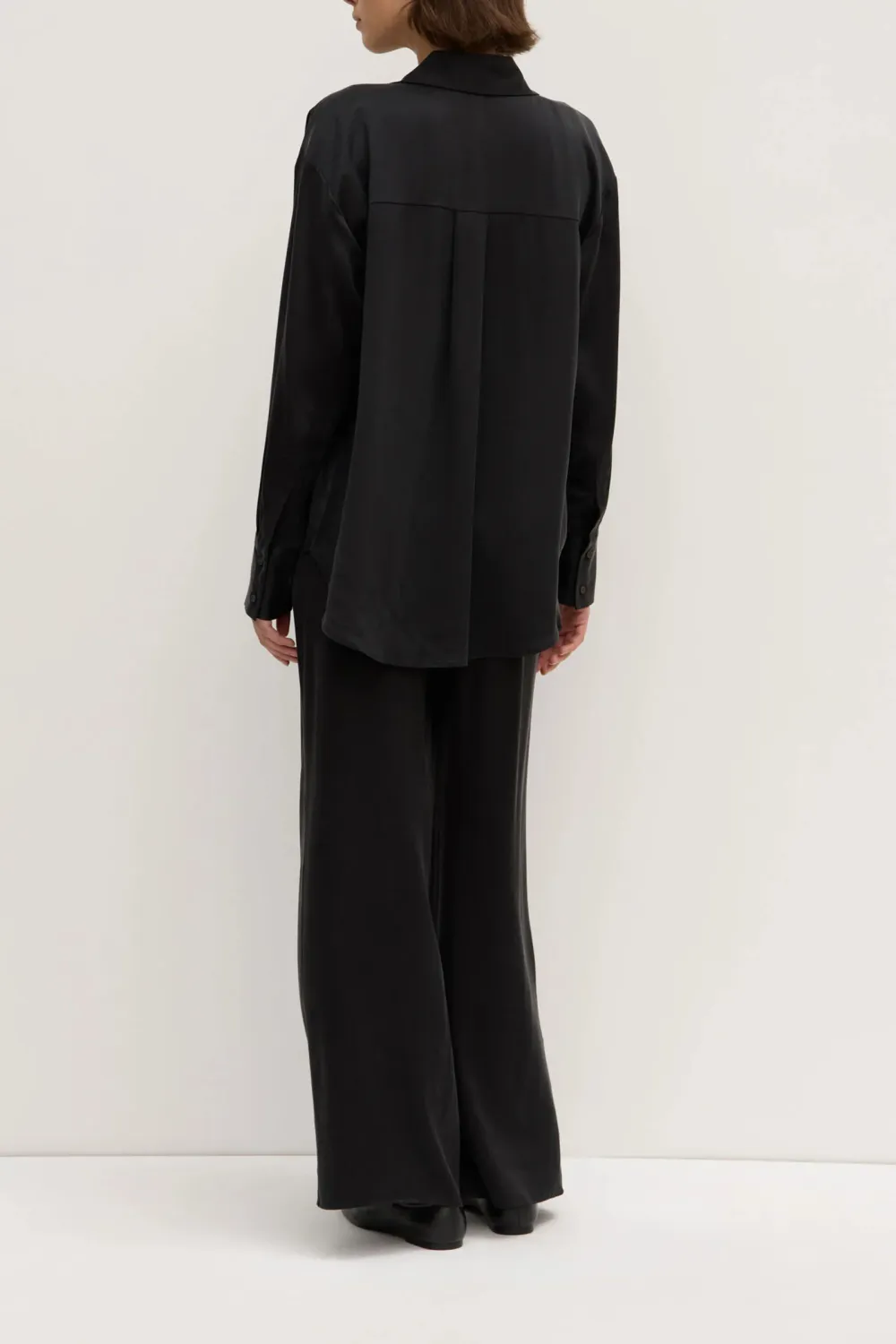 Box Pleated Silk Women's Shirt