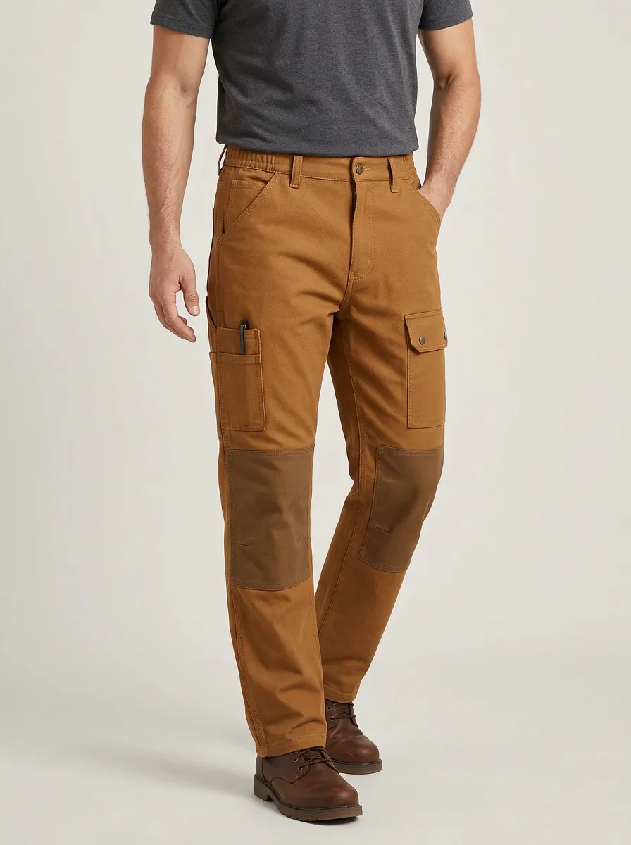 Men's Reinforced Knee Utility Multi-Pocket Work Pants