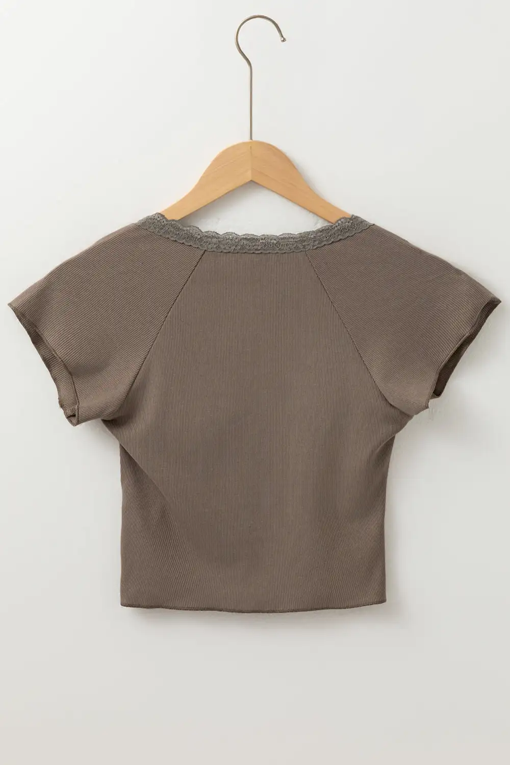Dark Brown Lace Splicing Criss