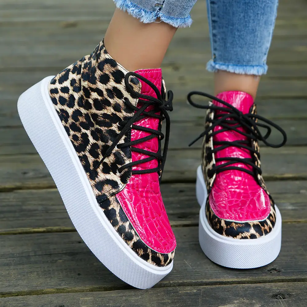 Leopard Print Platform Sneakers