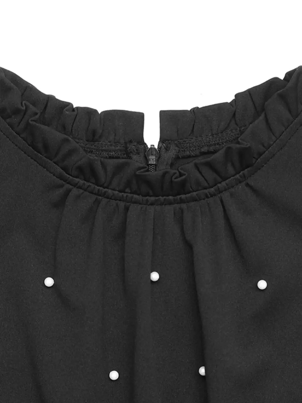 Pearl Detail Ruffled Cap Sleeve Jumpsuit Accessory