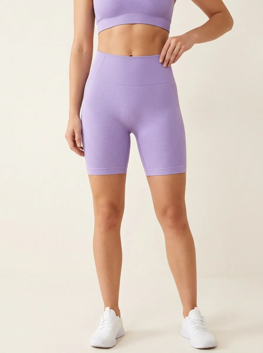 Women's Seamless Workout Textured Fitness Shorts