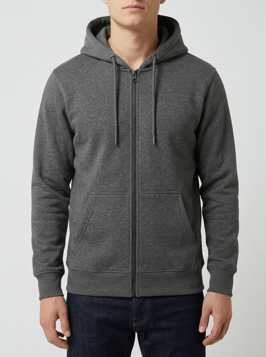 Everyday Zip-Up Minimalist Solid Essential Men's Hoodie
