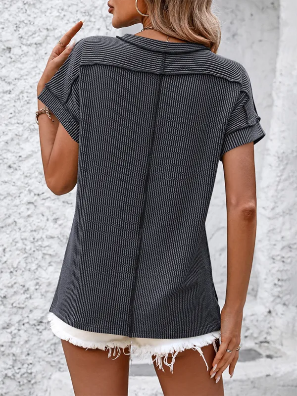 Refined Round-Neck Short-Sleeve Knit Relaxed-Fit T-Shirt