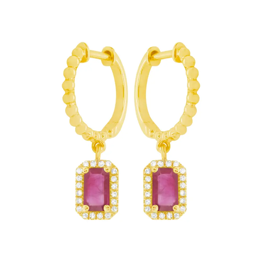 Fine Detail Curved Gem Detail Earrings