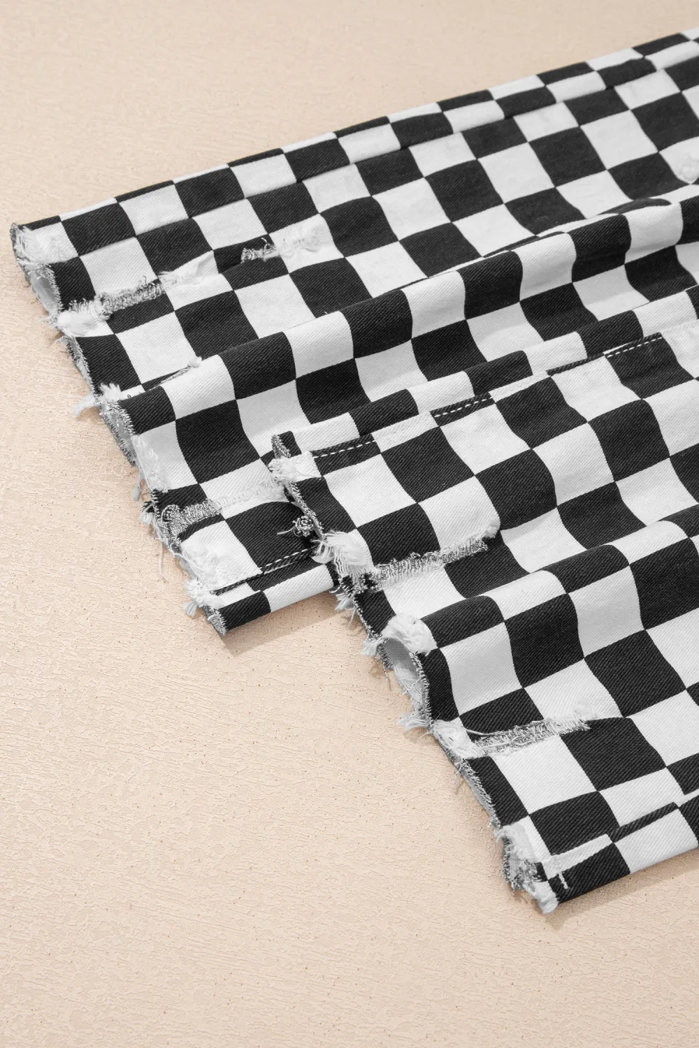 Black Checkerboard Cropped Jeans
