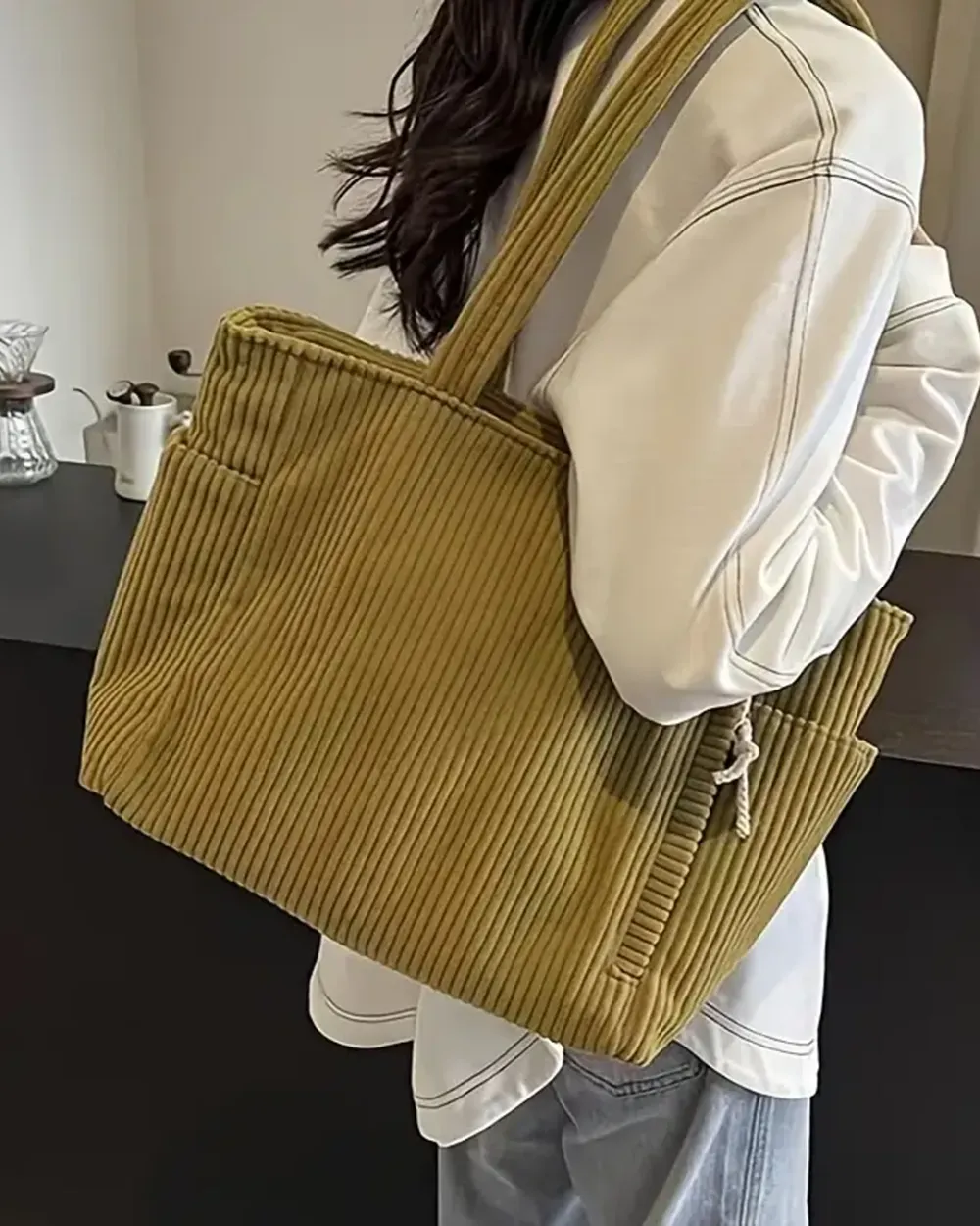 Soft Corduroy Tote Bag