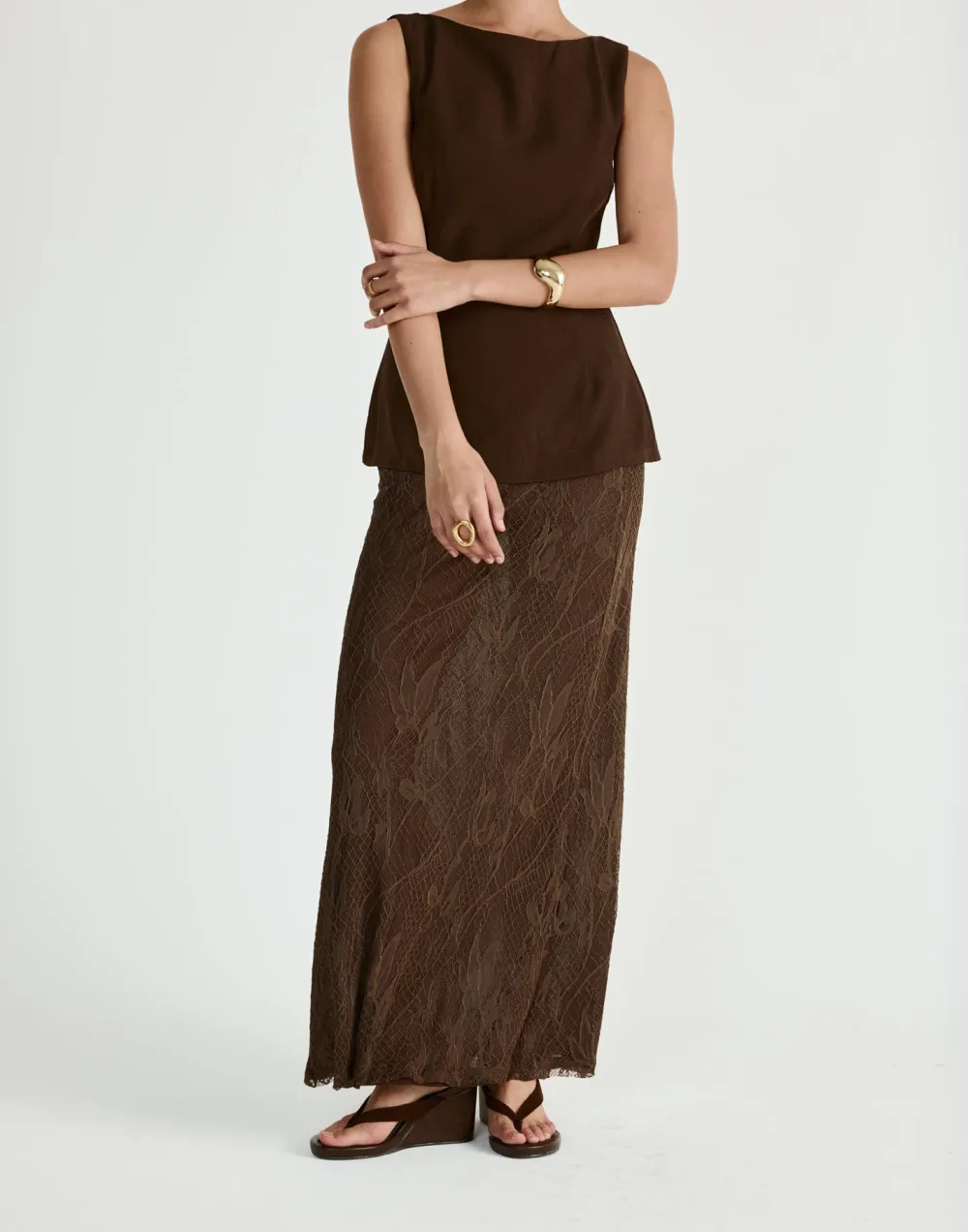 Low Waist Flowing Lace Skirt For Women