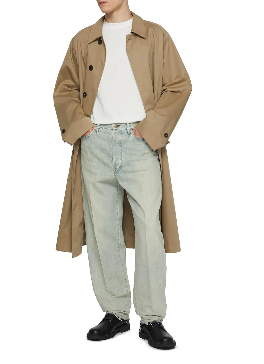 Simple Straight-Cut Daily Light Blue Cottom Jeans