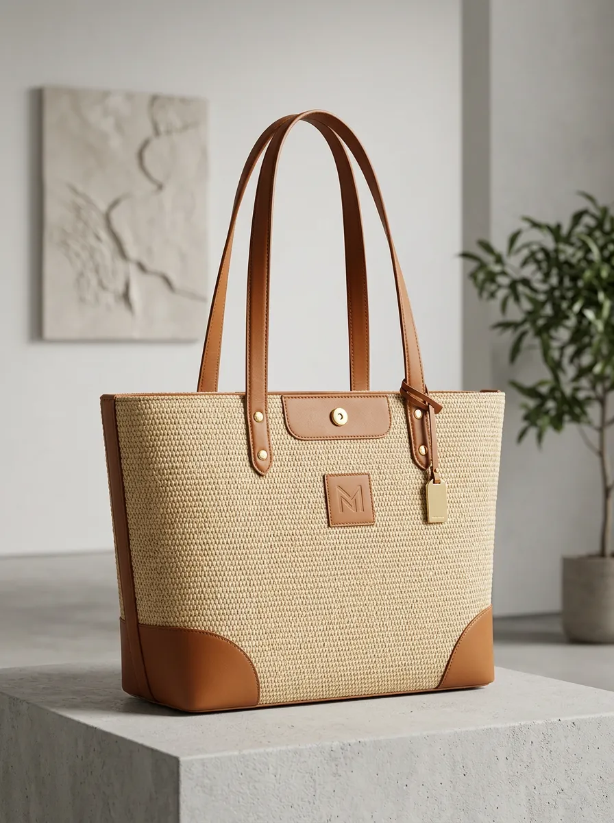 Woven Straw-Style Women's Tote Bag