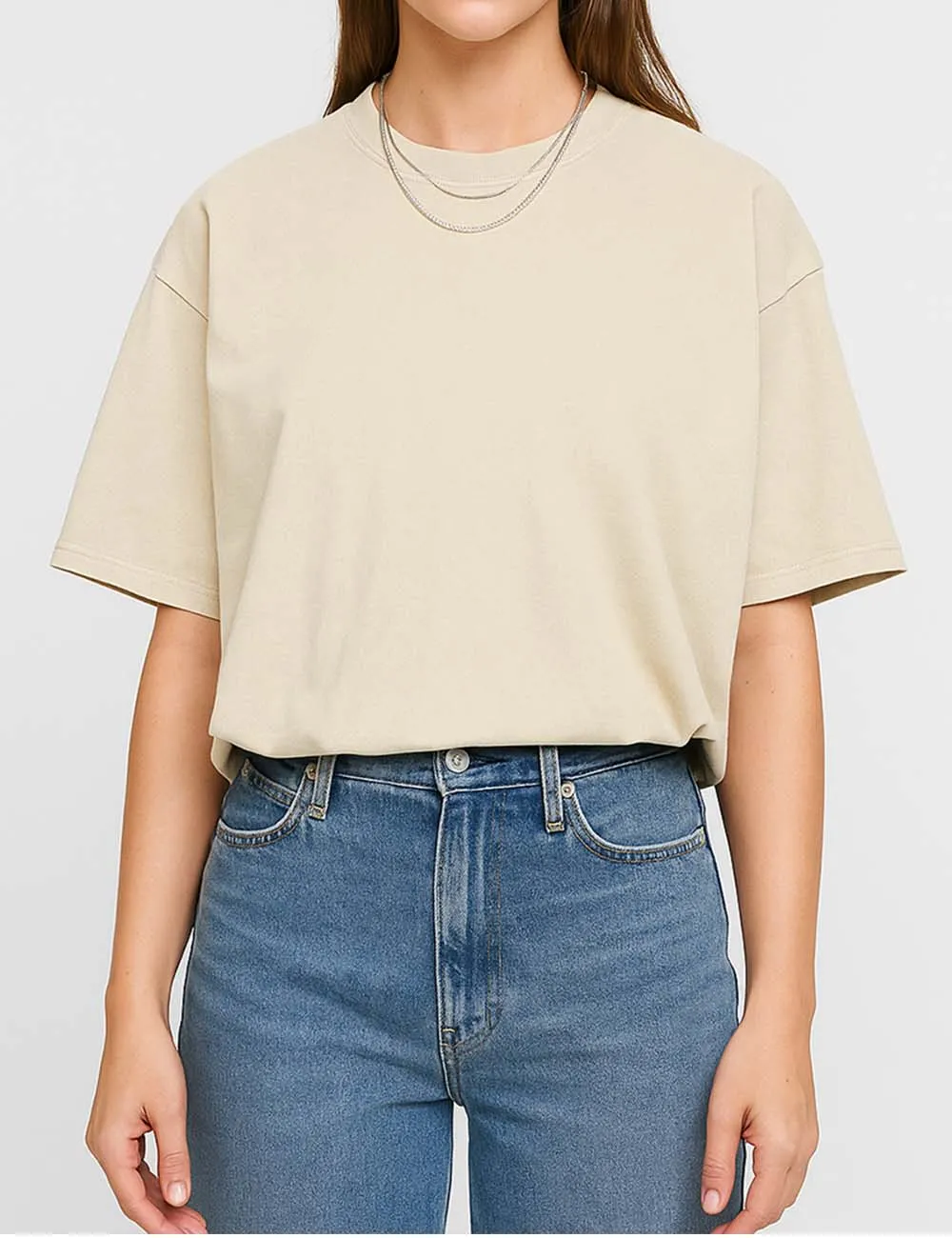 Round Neck Washed Distressed Dropped Shoulder T-shirt